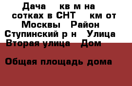 Дача 96 кв.м на 12 сотках в СНТ 65 км от Москвы › Район ­ Ступинский р-н › Улица ­ Вторая улица › Дом ­ 22 › Общая площадь дома ­ 96 › Площадь участка ­ 12 › Цена ­ 1 250 000 - Московская обл., Ступинский р-н Недвижимость » Дома, коттеджи, дачи продажа   . Московская обл.